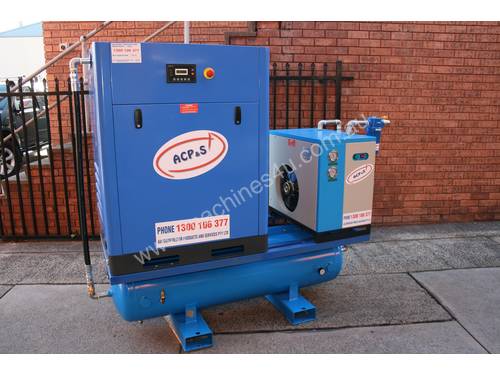15hp 11kW Rotary Screw Air Compressor Package with Tank, Dryer & Oil Removal Filters