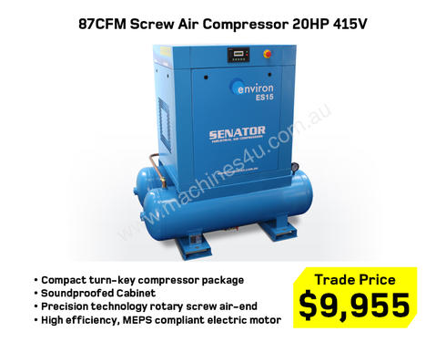 87CFM Electric Screw Air Compressor 15HP 415V