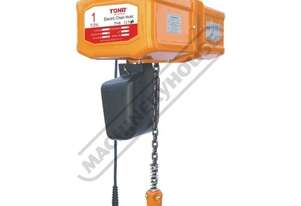 Electric Chain Hoist TECH0106 1 Tonne x 6 Metre Lift Dual Speed: 6m/min. Lift Speed