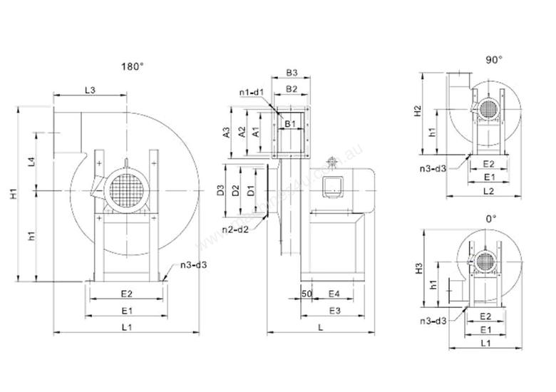Micronair 9-26 4.5A Vertical 15KW High pressure Fan-Body only , No Motor , Red Oxide 
