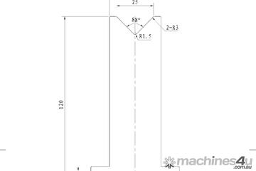 STEELMASTER Bottom Single 25mm Vee Tooling - US 20.385/88 V=25 R3,0 L.MM.835