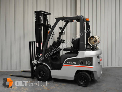 Used Nissan 1.8 Tonne Forklift Sideshift LPG 2 Stage Clear View Mast 3700mm Lift Height 
