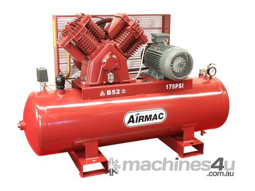caption CVA Compressors - New Airmac B52 - 415V Piston Compressor - 37.1cfm - 175psi