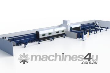 Han's Laser PX12050 Fiber tube Laser cutting machine - 12m Infeed, 360mm and 500mm Chuck Size