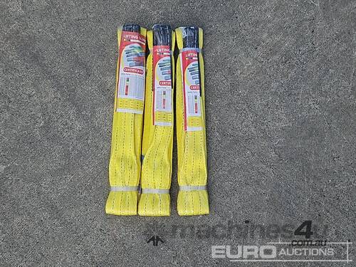 Unused 3T 2m Lifting Slings (3 of) 