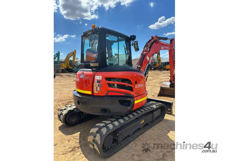 caption 2021 KUBOTA U55-4 5.5T EXCAVATOR WITH FULL A/C CAB, CIVIL SPEC, HITCH, BUCKETS AND 1475 HOURS