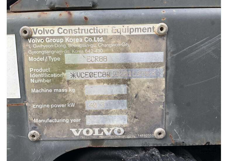 Volvo ECR88 Plus Excavator (Rubber Padded)