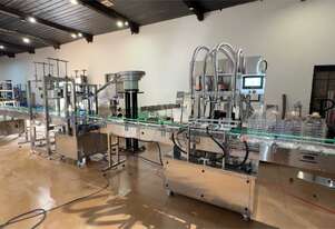 4 Head Filling Line with Cap Feeder, Press Capping and Labelling Machine