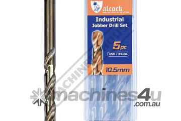 10.5mm HSS Jobber Drill Pack - 5 Piece M35 Grade HSS with 5% Cobalt 135 Precision Ground Flute & S