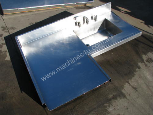 Large Commercial Stainless Steel Corner Sink Table
