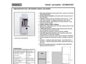Hobart Ecomax Large chamber potwasher  - picture2' - Click to enlarge
