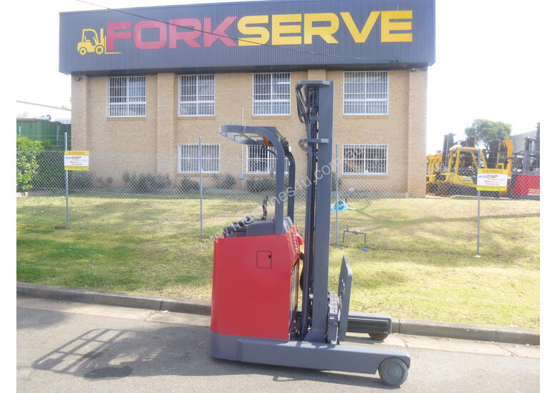 caption Refurbished Nichiyu Electric Reach Truck, 7.3 Metre lift, Battery with Warranty