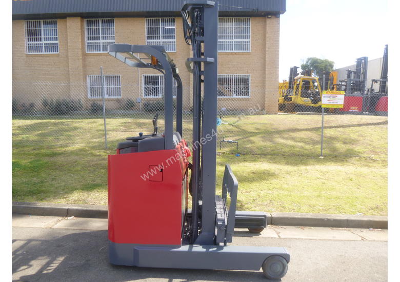 caption Refurbished Nichiyu Electric Reach Truck, 7.3 Metre lift, Battery with Warranty