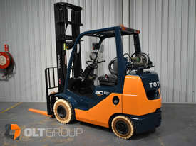 Toyota 3 Tonne Forklift Compact Current Model Sideshift Fork Positioner Low Hours Markless Tyres - picture0' - Click to enlarge