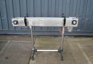 Motorised Narrow Slat Belt Bottle Line Conveyor - 1.3m long