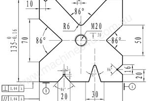 Multi Vee Bottom Die Block 135mm x 135mm Square