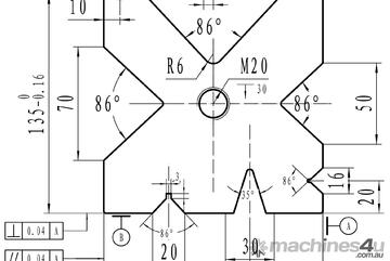 Multi Vee Bottom Die Block 135mm x 135mm Square Multi Vee Bottom Die Block 135mm x 135mm Square