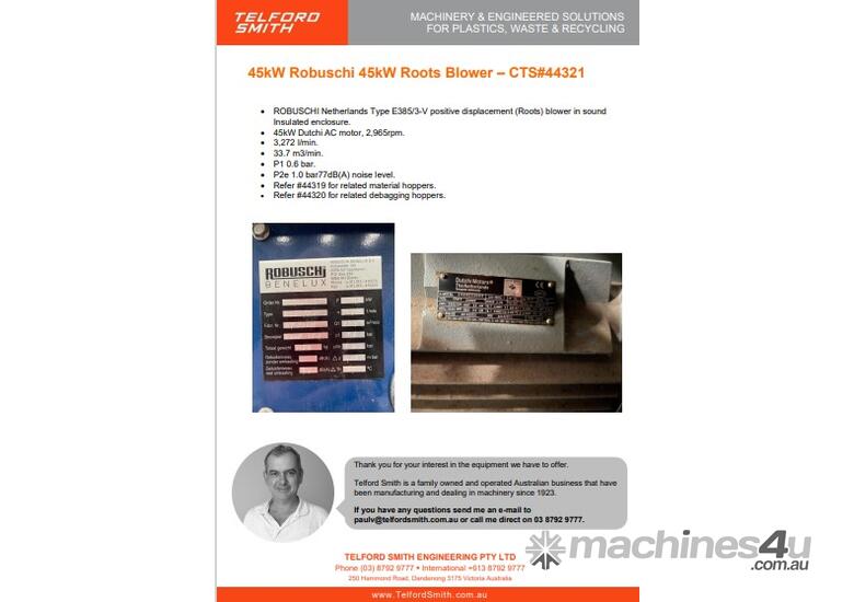 caption 45kW Robuschi 45kW Roots Blower