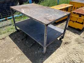 STEEL WORKSHOP BENCH ON CASTORS - picture0' - Click to enlarge