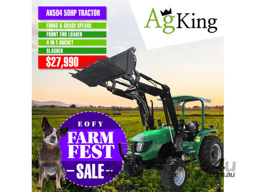 New AgKing 50HP ROPS 4WD tractor with FEL 4in1 bucket