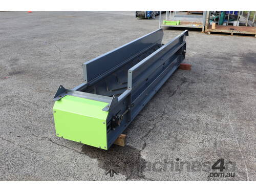 caption Motorised Incline Trough Belt Conveyor 3m Long