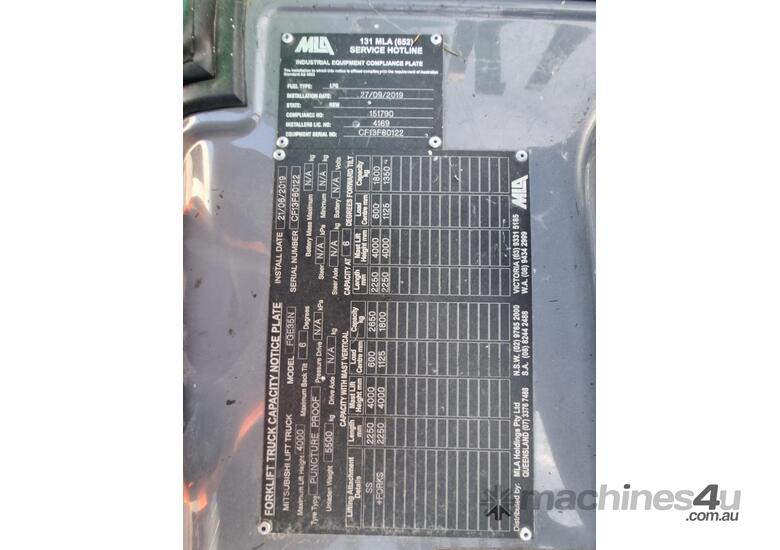 caption Mitsubishi 3.5T LPG 2-Stage Clearview Counterbalance Forklift