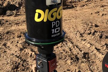 Digga PD10HF unit - Planetary Drive unit with Hoses - 75mm square output drive - WA STOCK