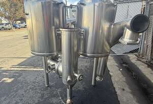 Dual 180L Stainless Steel Vacuum vessel cyclone tangential inlet on stand 6