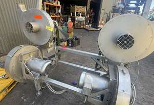 Set of 4 Stainless Centrifugal Blower Fans Air Knives knife Triclover 3.7kW 4