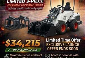 Brand New Ozziquip AL40 Mini Loader 4-in-1 with Log Grapple 3-Piece Package