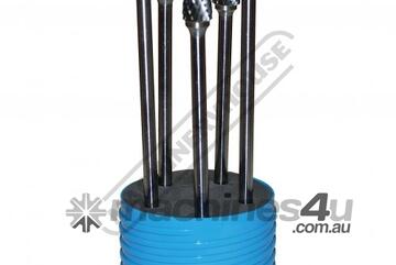 Carbide Burr Double Cut Set - Long Series CB6-5L SD-3, SD-5, SG-5, SC-5, SF-5 5 Piece Set - 1/4