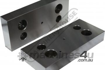 Safeway End Mount Hardened Jaws - 200mm LJ-200V Mounts To Outer Section of Vice when Maximum Opening