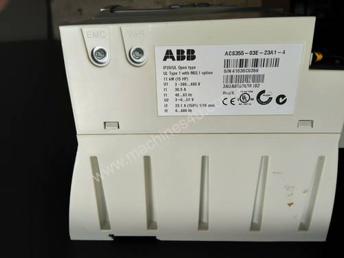 INVERTER DRIVE  ABB ACS355 - 03E - 23A1 - 4.  THIS UNIT IS OFF A CNC ROUTER.  VERY GOOD  CONDITION 