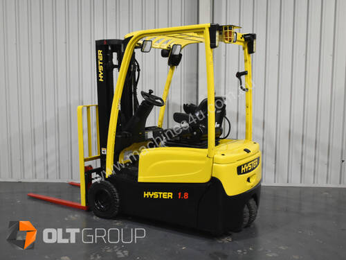 Hyster J1.8XNT Electric Forklift 1.8 Tonne 3 Wheel 4.6m Lift Height Low Hours Current Model