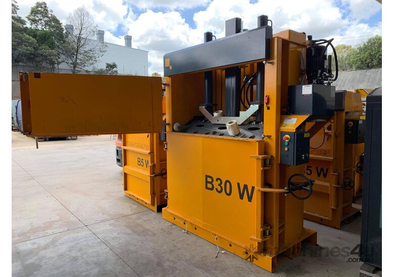 caption Bramidan B30W Vertical Baler | 30 Tonne Press Force | Great for Cardboard & Plastic - Hire