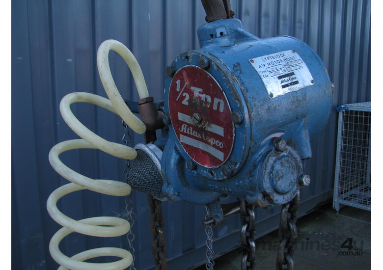 Used Atlas Copco 0 5T Ton Pneumatic Air Motor Chain Hoist Atlas Copco