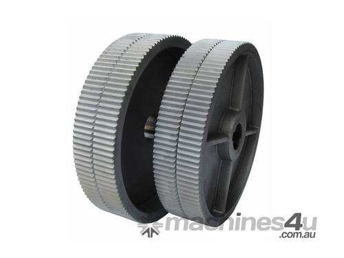 caption ToughCut 175mm Dia. x 40mm Serrated Replacement Roller Set (2Pce) suit Bandsaw Re-Saw Power Feed RS1
