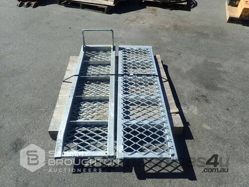 2 X GALVANSIED LOADING RAMPS (UNUSED)