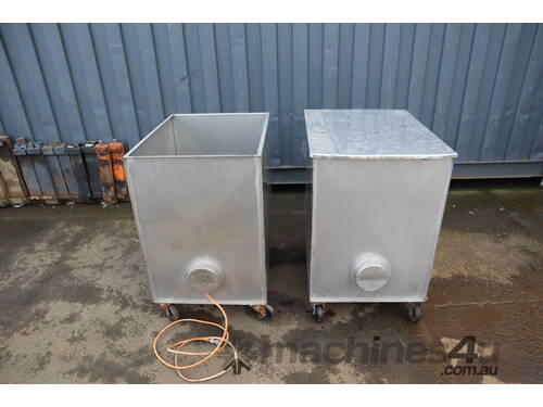 Two Small Stainless Steel Tanks Tubs Trolley - 300L Each ***MAKE AN OFFER***