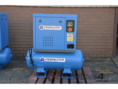 Peerless PS3/10HP Single Phase Rotary Screw Air Compressor: Belt Drive, 15Amp, 3HP, 270LPM at 10Bar 