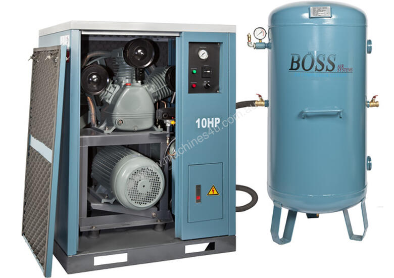 caption BOSS 48CFM/ 10HP Silent Air Compressor