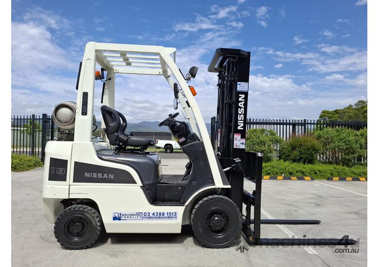 caption Wollongong Forklift: 2012 Nissan 1.8T LPG, 3-Stage Container Mast, 4.75m lift!