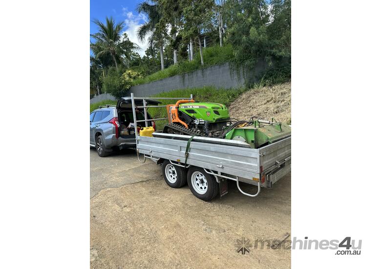 caption Slashing Machine/Lawnmower Remote Control on Tracks with Trailer