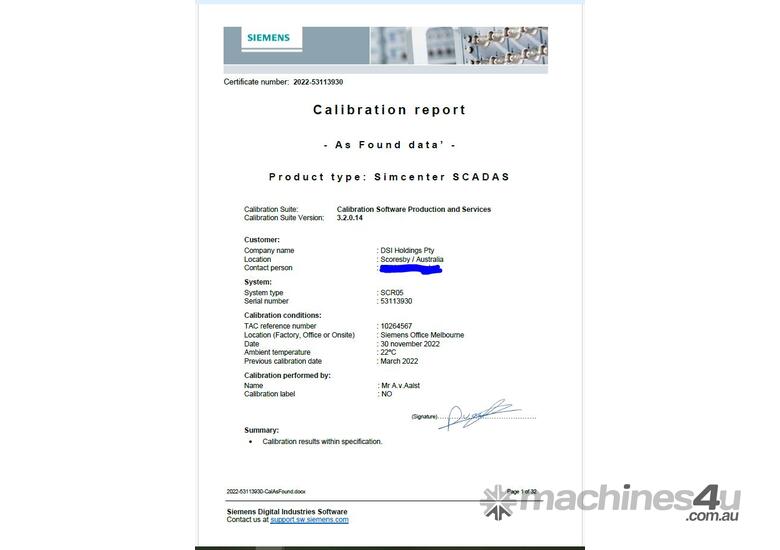 Siemens LMS SCADAS Data Acquisition System with Sensors & Cables