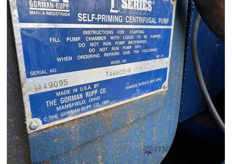 2012 Gorman-Rupp T4LS Centrifugal Pump mounted on Dual Axle Plant Trailer