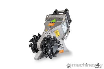 Rock grinders with fixed teeth for excavators having a weight between 2.5 and 70 t.