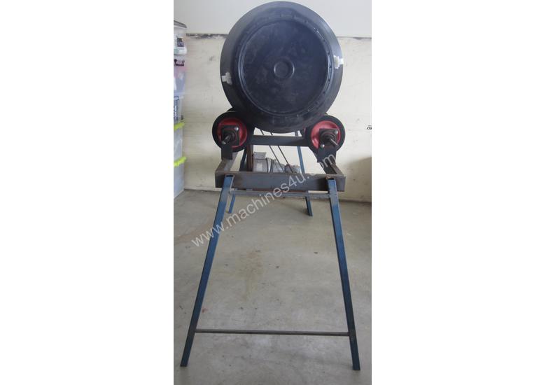 Used custom built TUMBLE SANDER for sanding small wooden items prior