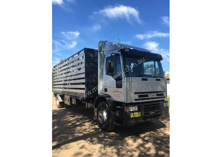 caption Iveco EuroCargo Stock/Cattle crate Truck