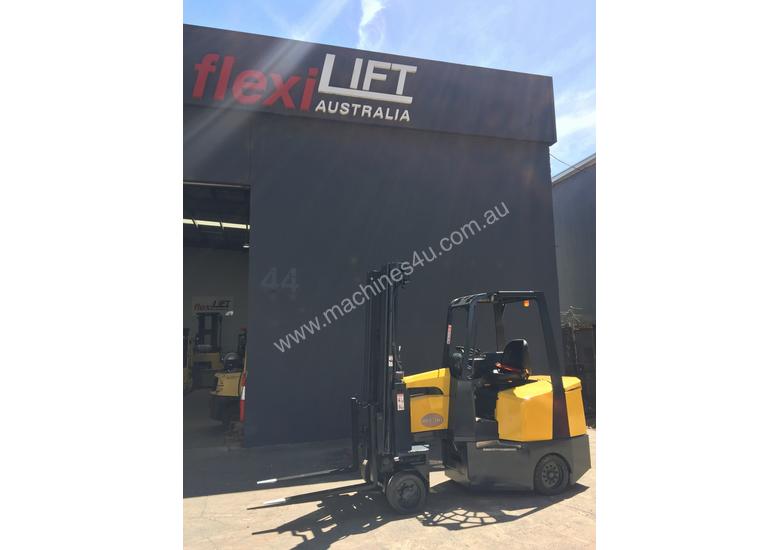 caption Aisle-Master Narrow Aisle 20SE Articulated Electric Forklift- Refurbished & Repainted