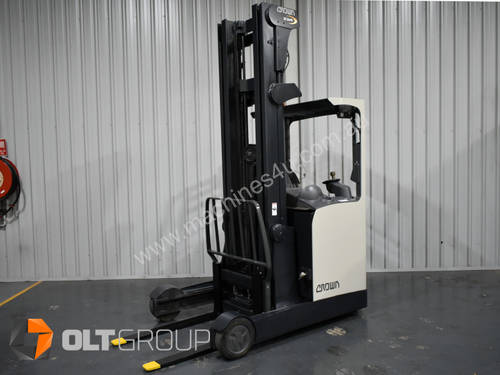Crown ESR4500 Electric Ride Reach Truck High Lift Forklift 7140mm Mast Low Hours FREE DELIVERY